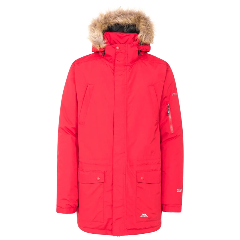 Trespass TP50 Jaydin Men's Outdoor Hooded Jacket available in Red - Small