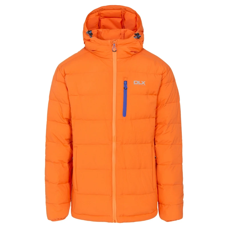 Trespass DLX Crane, Sunrise, XXL, Warm Down Jacket with Hood, 90% Down for Men, XX-Large / 2X-Large / 2XL, Orange