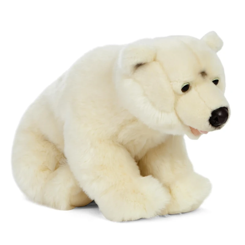 Living Nature Polar Bear Cub, Realistic Soft Cuddly Bear Toy, Naturli Eco-Friendly Plush, 45cm