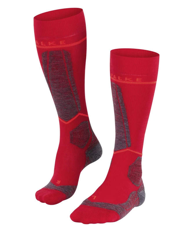 FALKE Women's SK Energizing Wool W Kh Breathable With Compression 1 Pair Skiing Socks, Red Rose 8564, 5.5-8