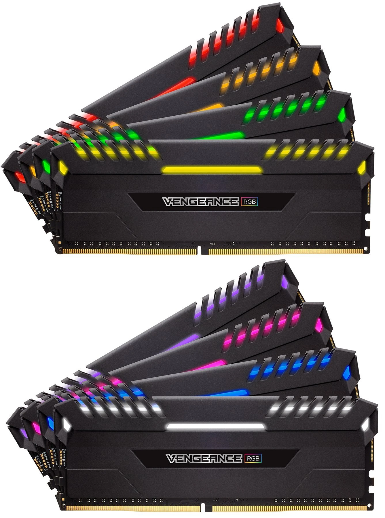 Corsair Vengeance RGB 128 GB (8 x 16 GB) DDR4 3000 MHz C16 XMP 2.0 Enthusiast RGB LED Illuminated Memory Kit - Black