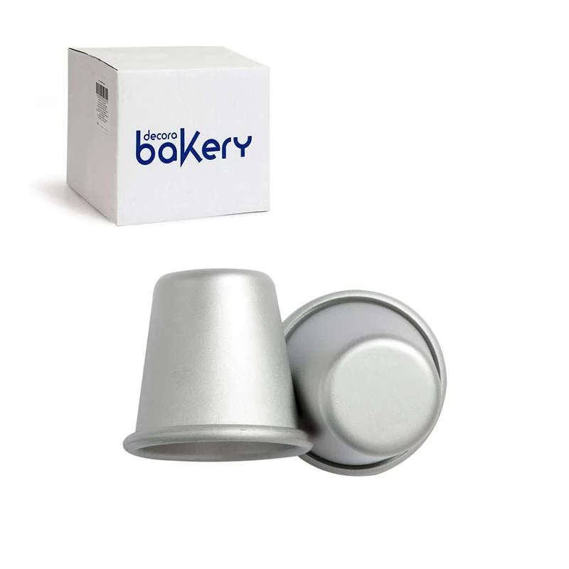 DECORA Anodized Aluminum Baba' Mould 50PCS 6 X 6 cm, Alluminio anodizzato, Silver