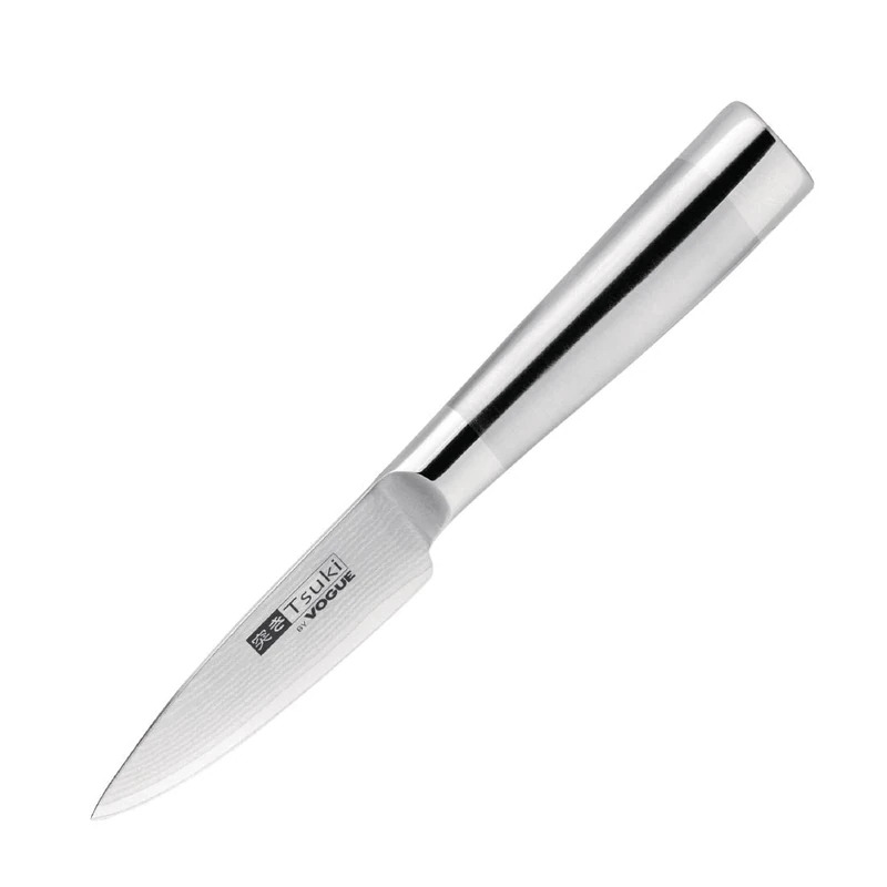 Vogue Tsuki Series 8 Slicer Paring Knife Stainless Steel 8.9cm - Damascus Steel for a Sharp and Durable Blade DA443