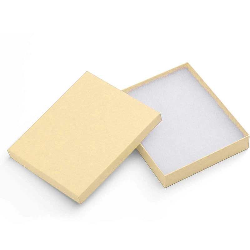 MESHA 42PC Jewelry Gift Boxes With Lids - Kraft 6x5x1, Cotton Filled Brown for Necklaces, Bracelets - Bulk Shipping Boxes for Small Business, Accessories