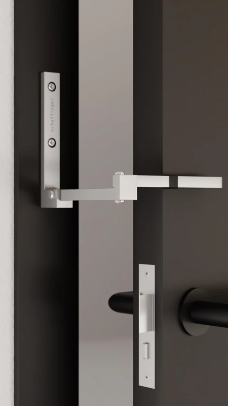 scheffinger V77 Door Latch, Intrusion Protection for Doors, 100% Steel, Silver