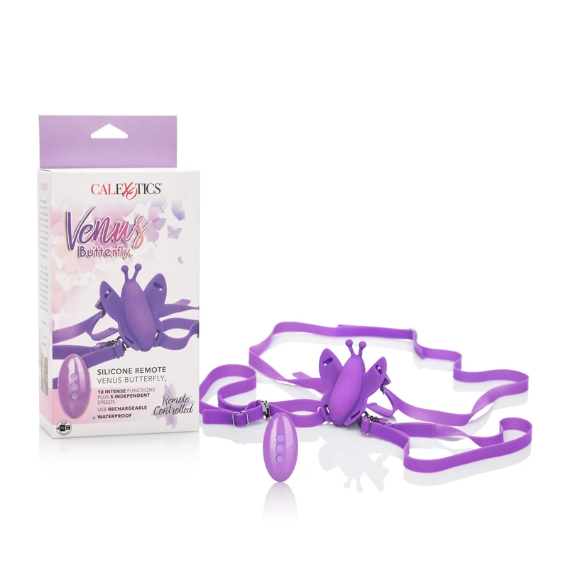 VENUS BUTTERFLY Harnais Papillon commande sans fils Mauve de calexotics - U