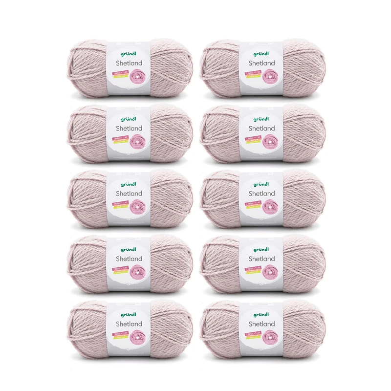 Gründl Shetland Wool (fashionable and soft knitting yarn made of 80% polyacrylic and 20% wool, 100 g / 170 m, needle size: 7-8, 10 x 100 g), Mocca Melange