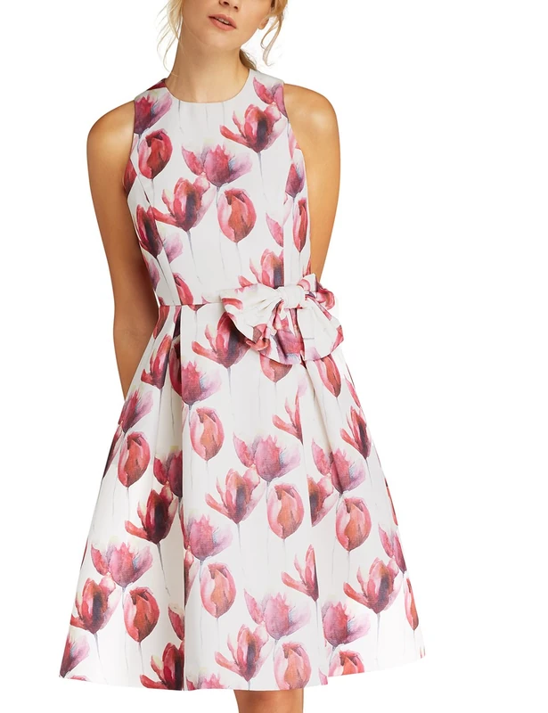 APART Fashion Women's 34830 Dress, Cream-Multicoloured, 16 - Image 1