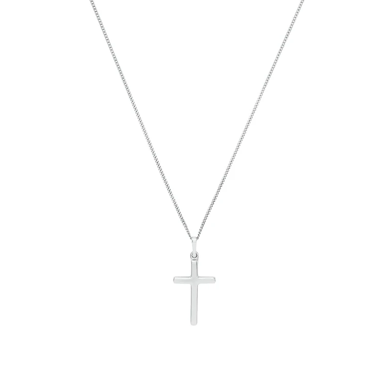 Amor Chain with pendant Unisex Women Men Sets, 45 cm, Silver, Cross, Comes in jewelry gift box, 9070435