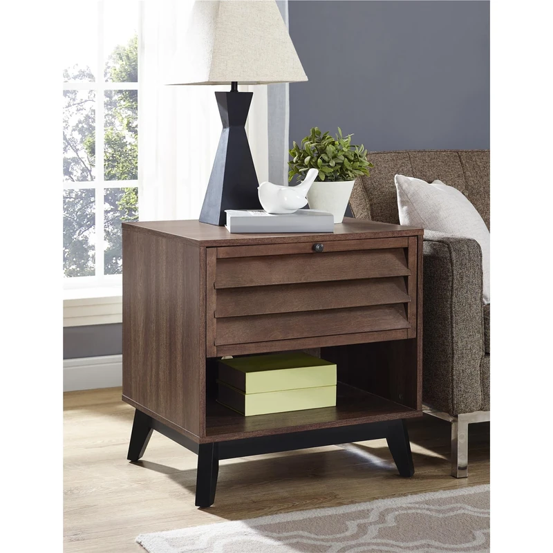Ameriwood Vaughn End Table Walnut Look