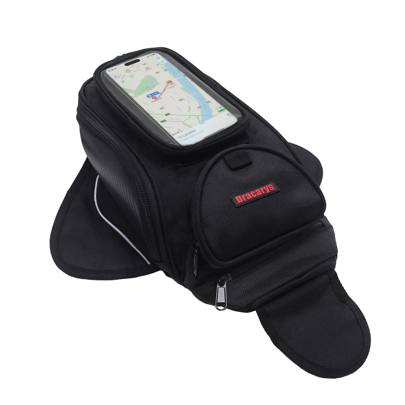 Dracarys Motorcycle Tank Bag - Waterproof Saddle Black Motorbike Bag - Universal Strong Magnetic Bag for Honda Yamaha Suzuki Kawasaki Harley