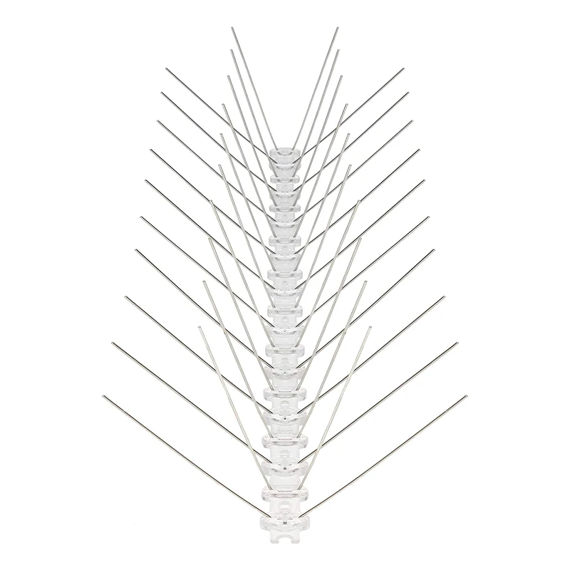 VIIRKUJA bird spikes 3 Metres Stainless Steel Pigeon Repellent 4 Rows Total Length 300 cm 6 Elements 50 cm Bird Repellent with Click Closure and Predetermined Breaking Points