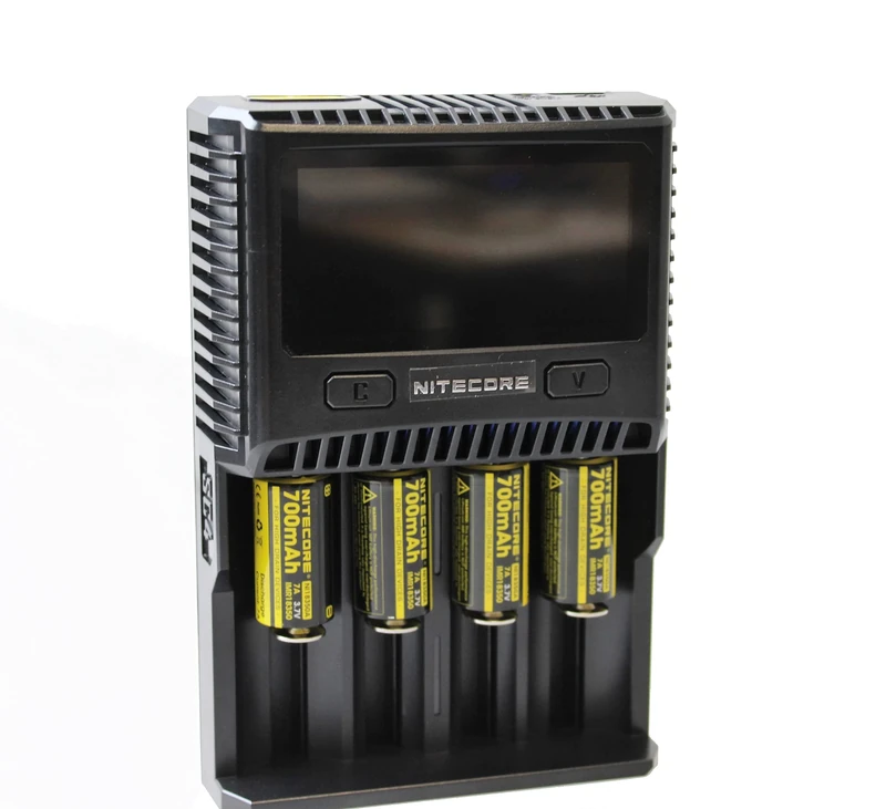 Nitecore SC4 4 Bay Professional Charger for Li-Ion, NiMH, NiCd Batteries, LCD Colour Display