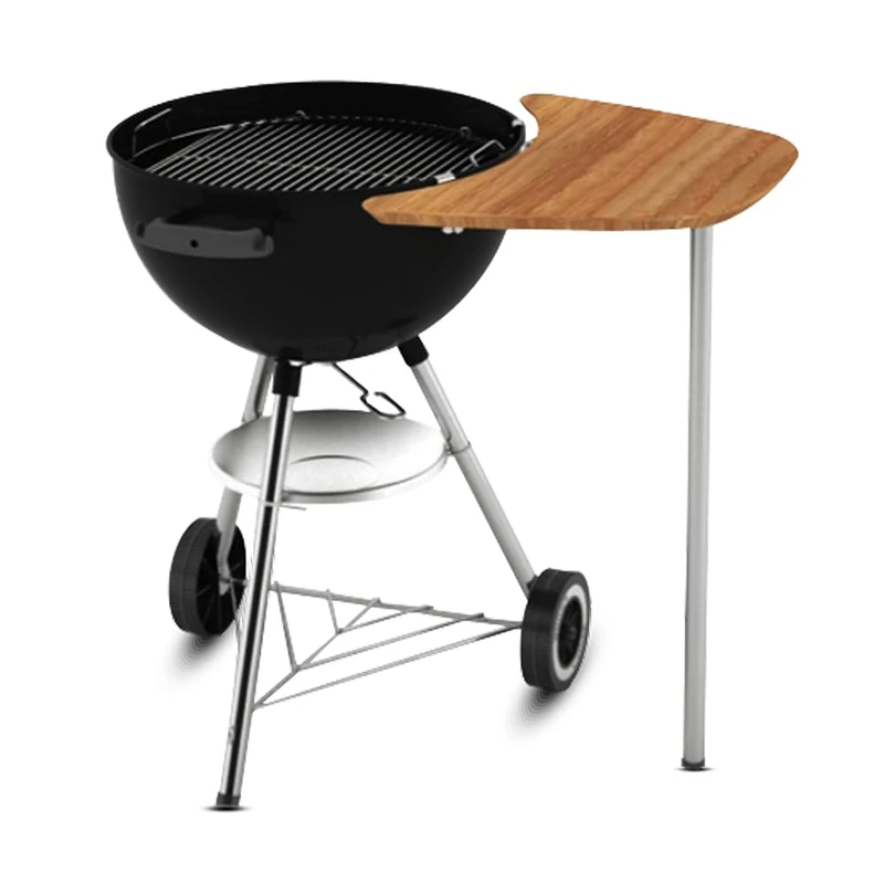 Weber Bamboo Side Table, Fits all 47 and 57Cm Charcoal Grills, Stable Metal Leg, Extra Prep Space for Outdoor Cooking, 32.5 x 12 x 17 cm (17638) - Image 1
