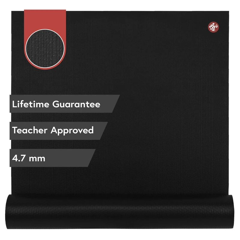 Manduka Unisex's Prolite Yoga and Pilates Mat, Black, 200 cm, 4.77 mm