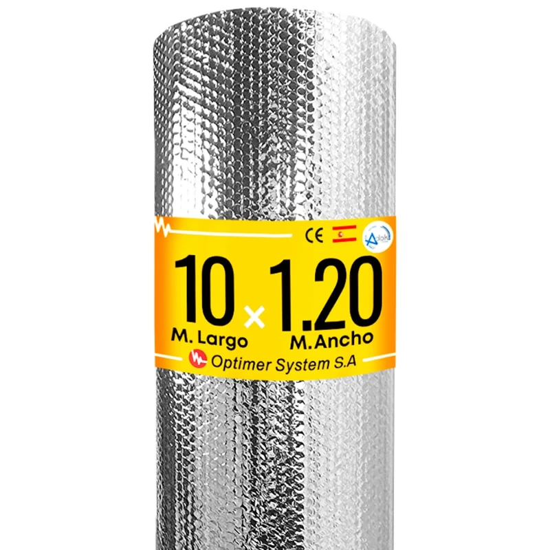 Optimer System - Insulation Roll Reduces Cold and Hot - Radiator Foil Reflector Roll - Bubble Insulation for Home, Floor, Garage, Window, Van - 10x1.20m - 12m²