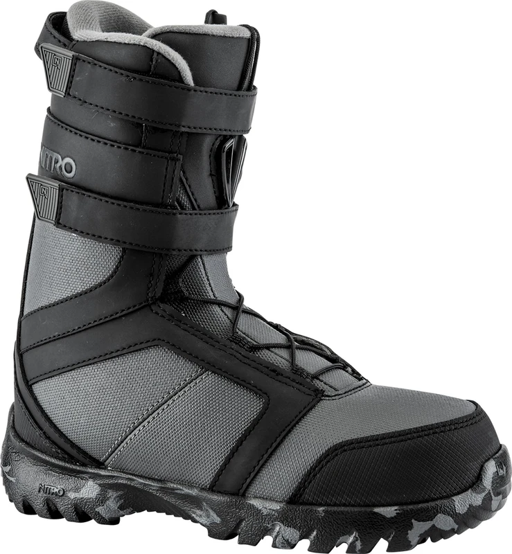 Nitro Lightweight Rover Re-Lace Kids' Outdoor Snowboard Boots available in Black/Charcoal - Size 220/Youth - Image 1