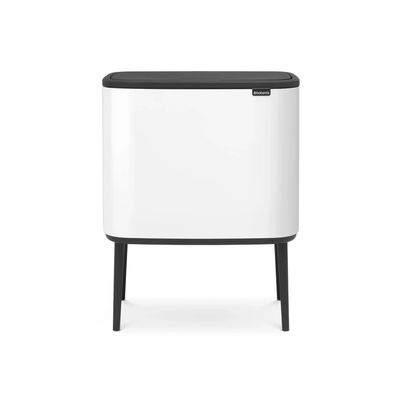 Brabantia Bo Touch Bin - 36L Inner Bucket (White) Waste Kitchen Bin - Soft-touch