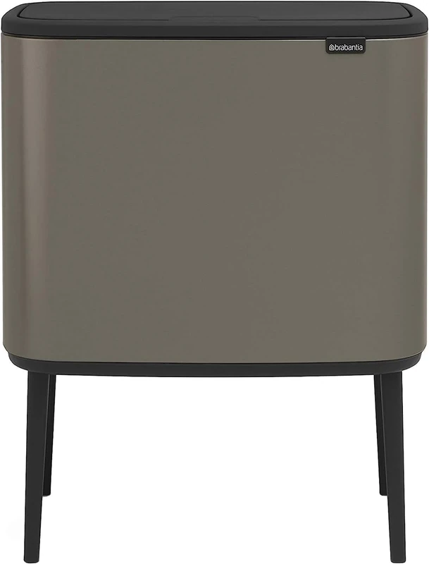 Brabantia Bo Touch Bin - 11L + 23L Inner Buckets (Platinum) Waste/Recycling Kitchen Bin with Removable Compartments + Free Bin Bags
