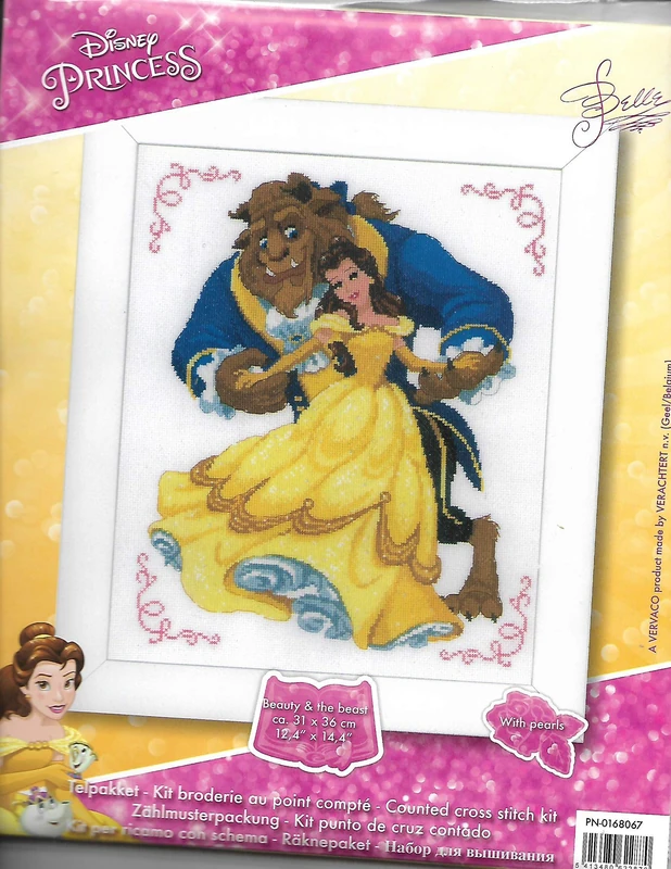 Vervaco Wd Counted Cross Stitch Kit Beauty & The Beast Aida, Assorted