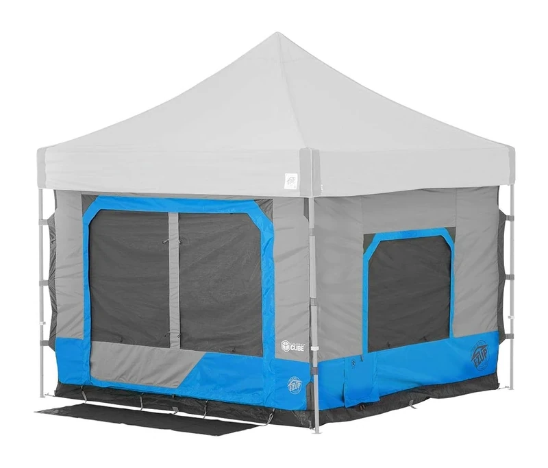 E-Z UP Camping Cube 6.4, Converts 10' Straight Leg Canopy into Camping Tent (Canopy/SHELTER NOT Included), Splash - Image 1