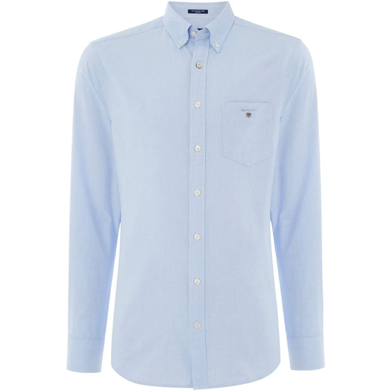 GANT Men's THE Oxford Shirt REG BD Regular Fit Plain Button Down Long Sleeve Sport Shirt, Blue (Capri Blue), Medium (Manufacturer Size: M)