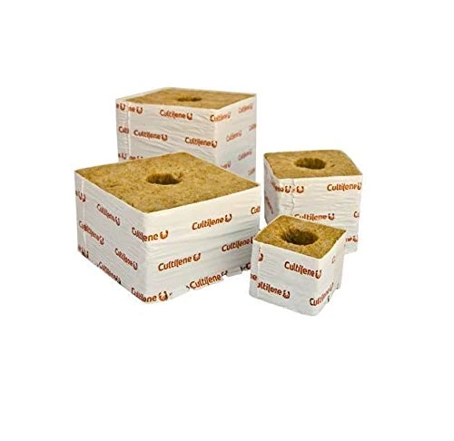 Cultilene Rockwool Cubes Grow Blocks 3" 4" 6" Small Large Hole Hydroponics (3" Cube Small Hole (28/35) - Qty 20)
