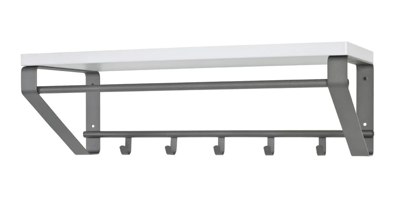 HAKU Möbel Wardrobe Anthracite, White, Mdf, Metal - Size: W 70 cm X H 23 cm X D 30 cm, Style: Modern