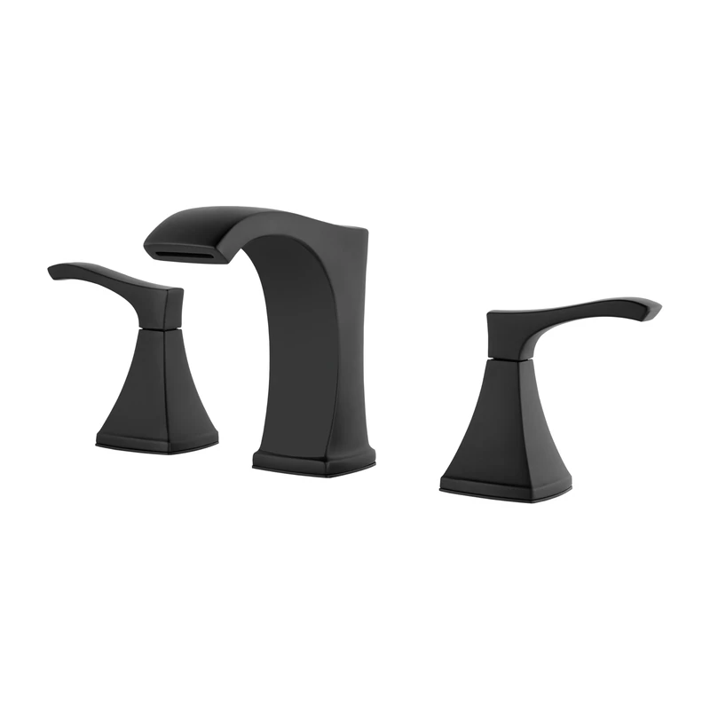 Pfister Venturi Bathroom Sink Faucet, 8-Inch Widespread, 2-Handle, 3-Hole, Matte Black Finish, LF049VNBB