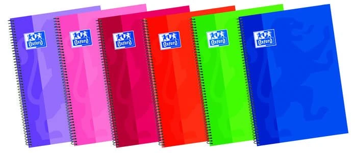 Oxford Classic Pack of 5 Notebooks, Spiral and Lid extradura Plain fº