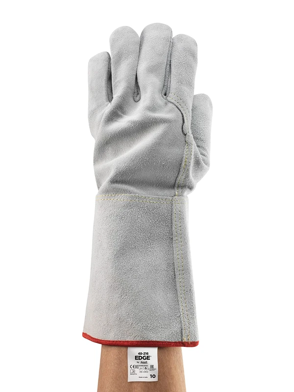 Ansell Edge 48-216 Heat-Resistant Gloves, Special Purposes for Mechanics and Chemical Uses, Industrial Safety PPE Workwear, Professional Protection Gloves, Grey, Size XL (6 Pairs)