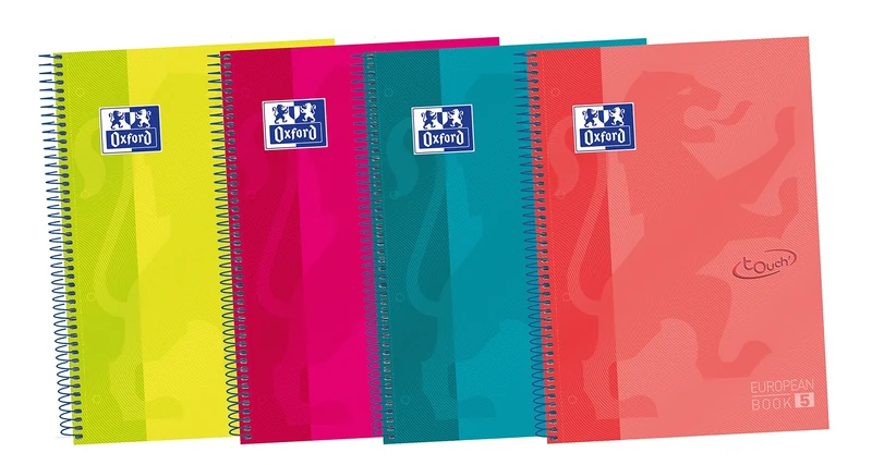 Oxford 400075564 – Pack of 5 europeanbook-5 Spiral, Cap extradura, A4/210 x 297 mm