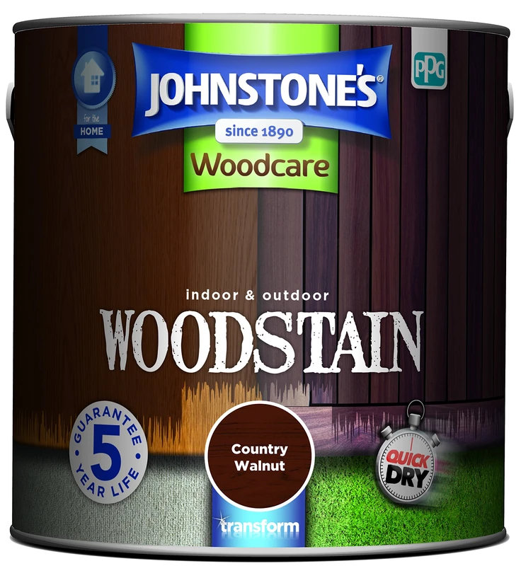 Johnstone's Country Walnut Woodstain - Interior & Exterior 2.5L
