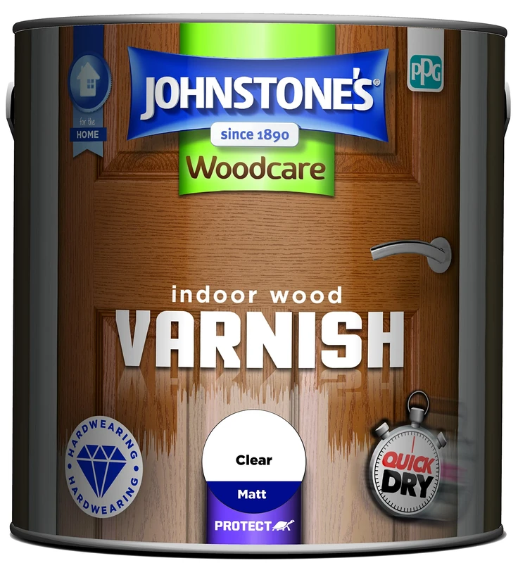 Johnstone's Woodcare Indoor Wood Varnish Matt - Clear 2.5L