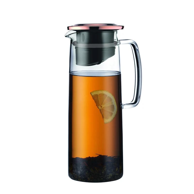 Bodum 11575-18s Filter Jug with Infuser, Lid, Copper, Glass, 10 cm