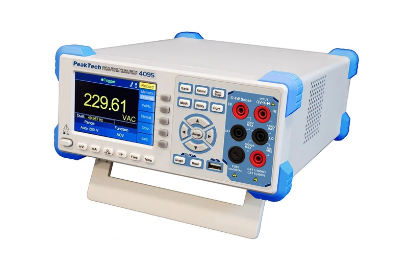 Peak Tech P 4095 True RMS 60000 Points Tabletop Multimeter - Digital Multimeter Graphic with Color TFT Display, 100 Million Dots, 150 S / and USB / LAN / RS-232 Data Logger - Image 1