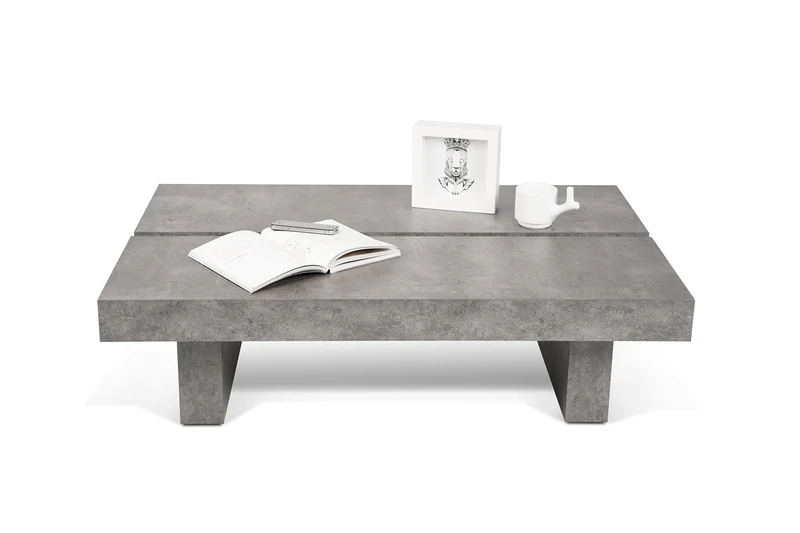 TemaHome Tokyo 94x25 cm Coffee Table, Wood, Concrete Look Melamine, 94 x 62 x 25 cm