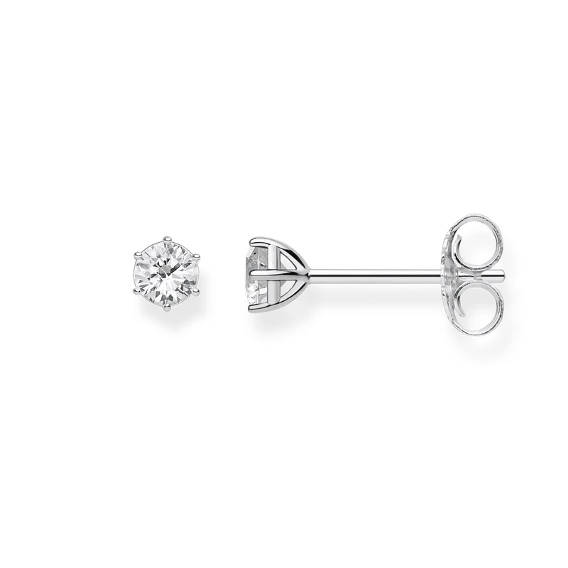 Thomas Sabo Stud Earrings White Stone 925 Sterling Silver H1964-051-14