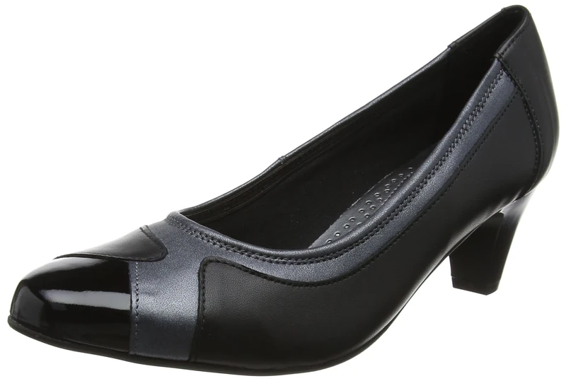 Padders Women's Jewel Closed-Toe Heels, Multicolour (Black Multi), 5.5 UK