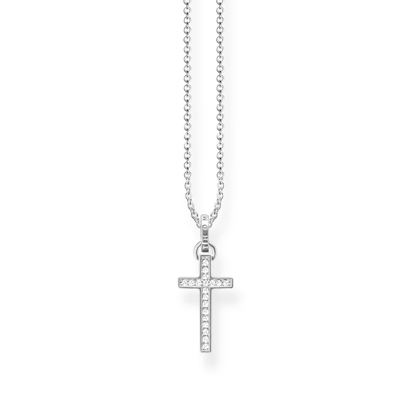 Thomas Sabo Women Necklace Cross Zirconia 925 Sterling Silver KE1653-051-14-L45v