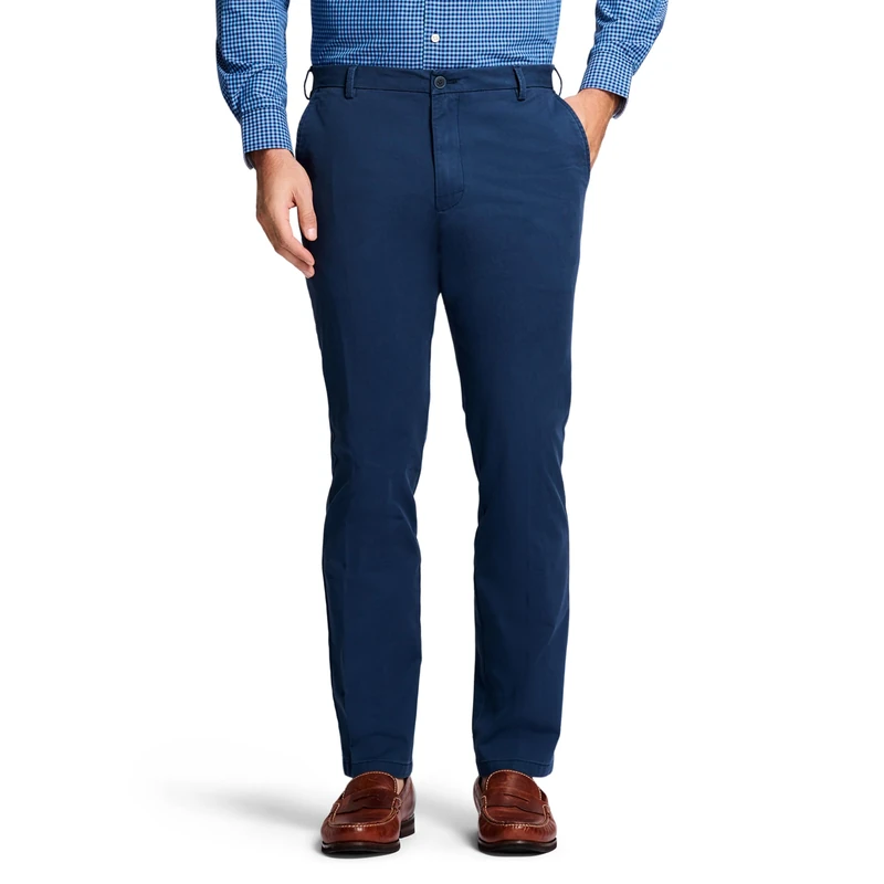 Izod Men's Saltwater Stretch Flat Front Straight Fit Chino Pant Casual, Cadet Navy, 38W x 32L - Image 1