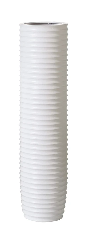 Casablanca Vase Ceramic Matt White with Groove Structure Height 78 cm