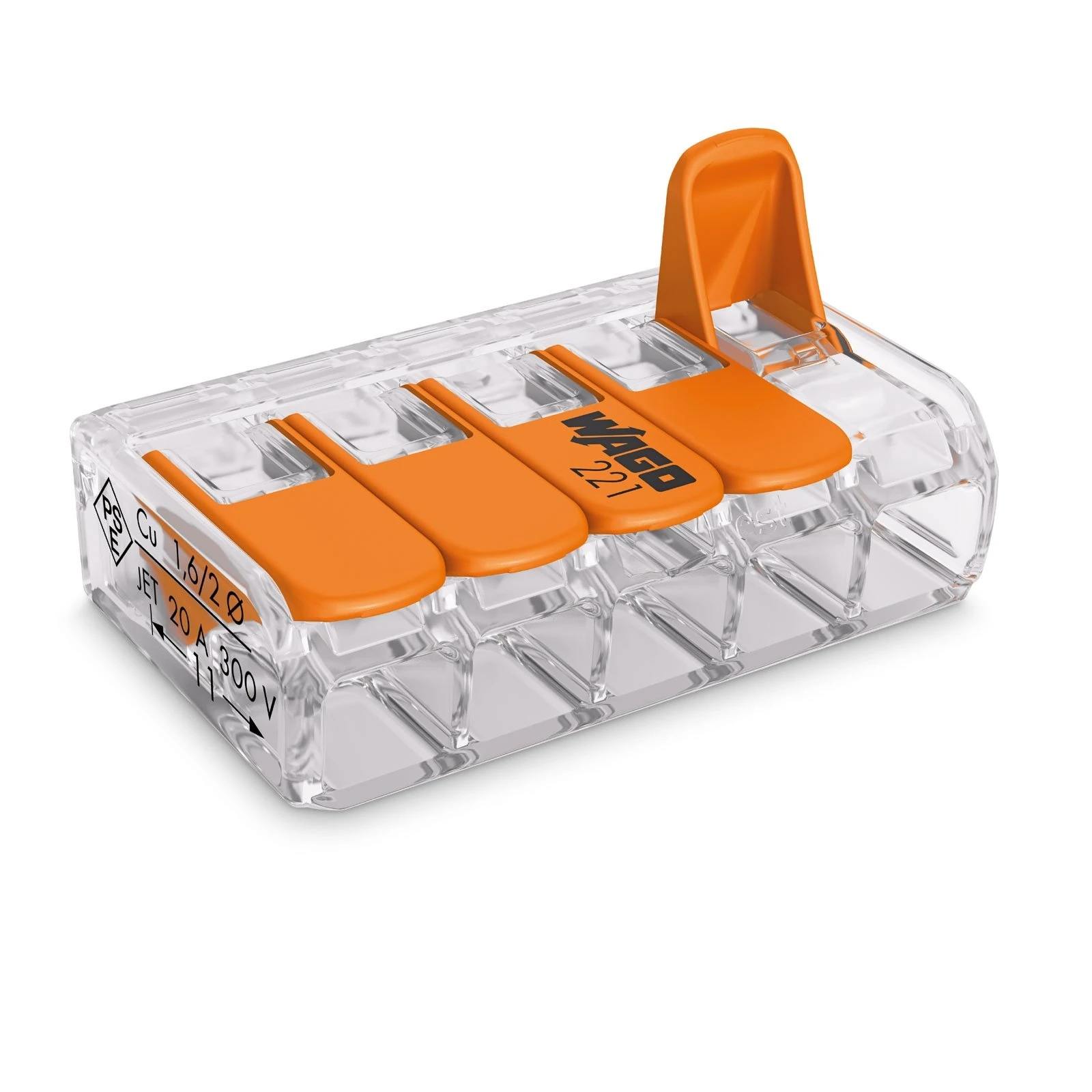 WAGO 10 x Wago lever splice connector 221 Series 221-415 5 way terminal