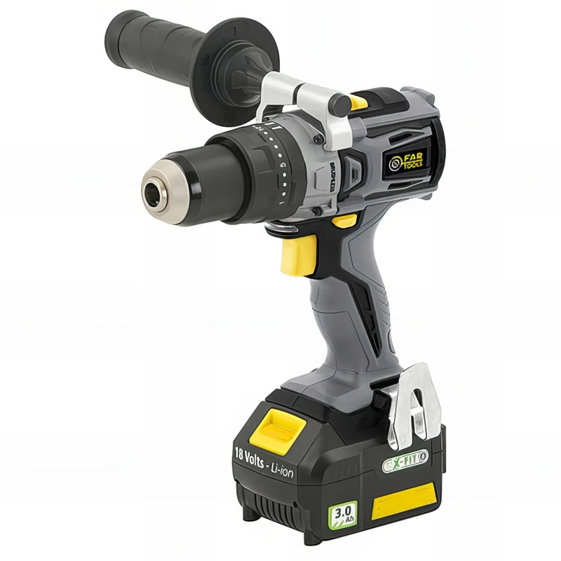 Fartools XFB-Impact BRUSHLESS Cordless Drill/Screwdriver 18V 2 x 3.0Ah Li-ion Batteries, Max Torque 48Nm, Chuck 13mm, Charger & Case