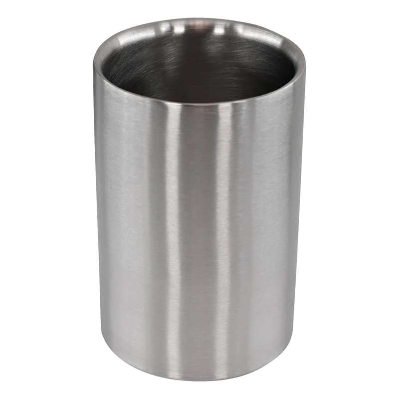 GEEZY Stainless Steel Ice Bucket - Double-Walled Wine & Champagne Cooler, Elegant Brushed Finish Bottle & Beer Cooler for Parties, Versatile Gift for Hosts, 18 cm, Silver