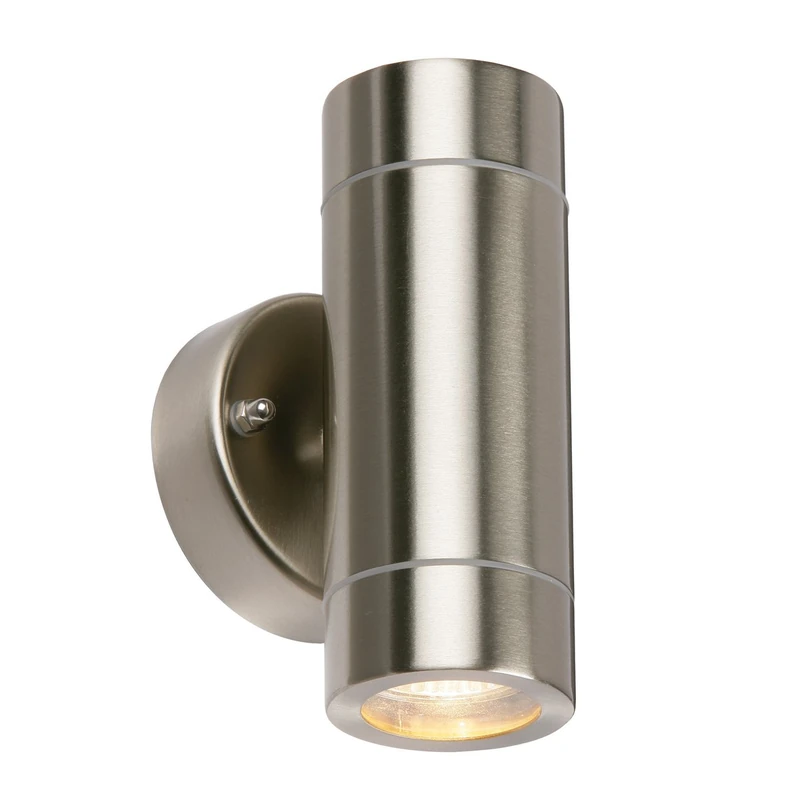 Palin Exterior Interior Stainless Steel Light Outdoor Garden Up/Down Wall Light GU10 IP44 Rated - Image 1
