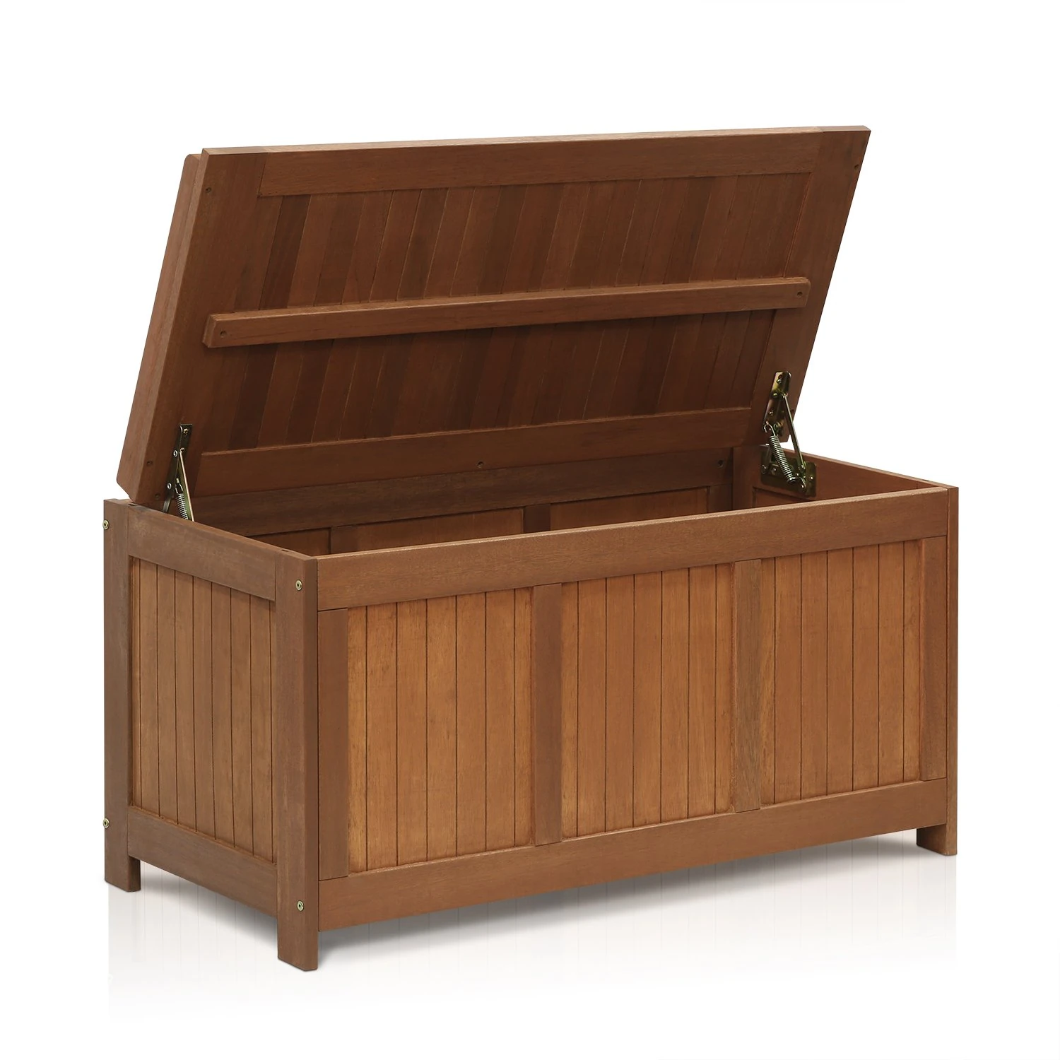 Furinno Tioman Outdoor Hardwood Storage Deck Box Chest, Natural