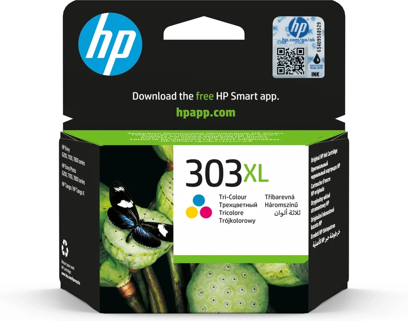 HP 303XL Tri-color High Yield Original Ink Cartridge (T6N03AE) - Works with: HP ENVY Photo 6220, 6230, 6232, 6234, 7120, 7134, 7830, ENVY Inspire 7220e, 7221e, 7224e, 7920, 7924e, Tango X Printers