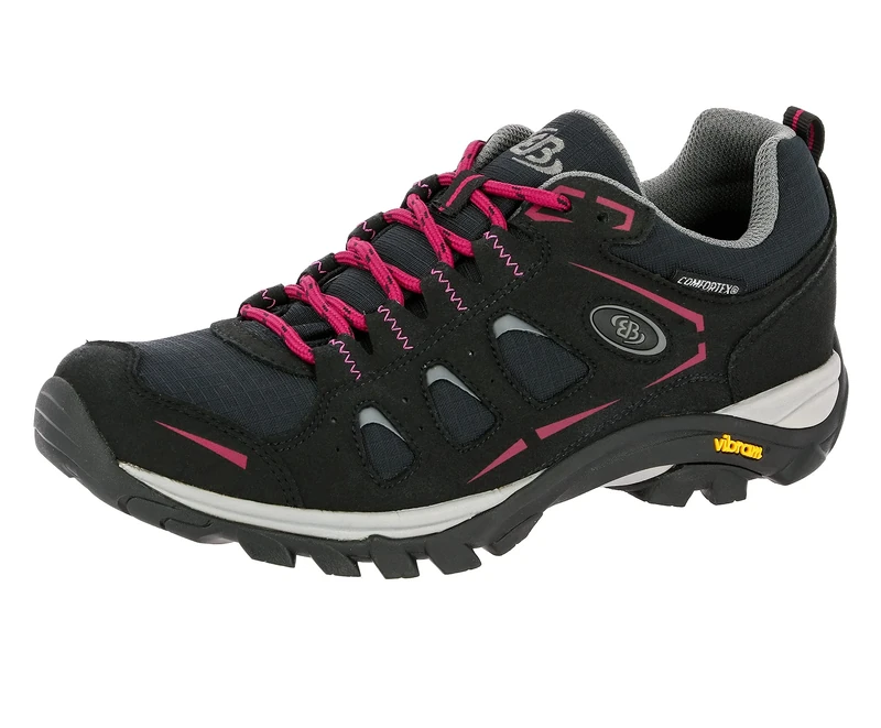 Brütting Women's Mount Frakes Low Low Rise Hiking Shoes, Black (Black/Pink), 5 UK