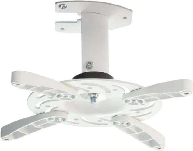 VIVOLINK - Heavy-Duty Projector Ceiling Mount with Tilt – Fixed Length – 15.5cm - For Pitched or Flat Ceiling - Max Loading Capacity: 15kgs - White